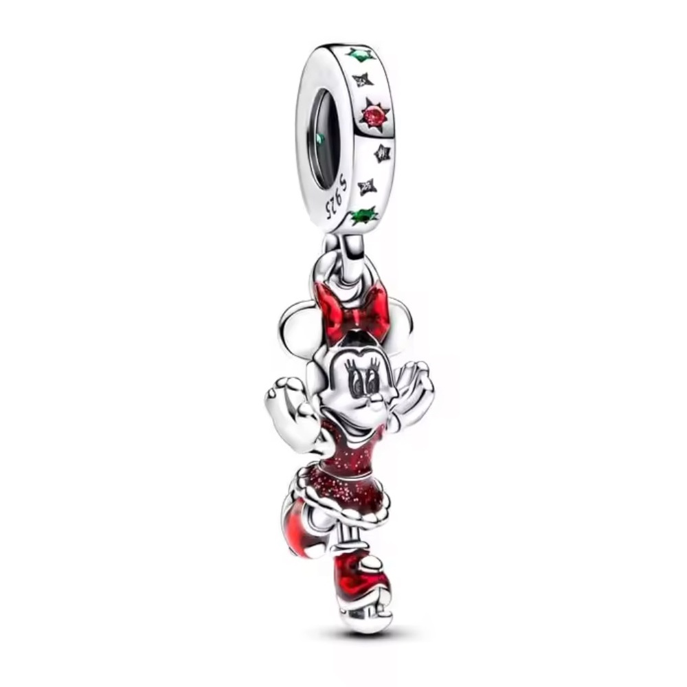 NWOT Disney Minnie Mouse Ice Skating Dangle Charm Sterling Silver 925